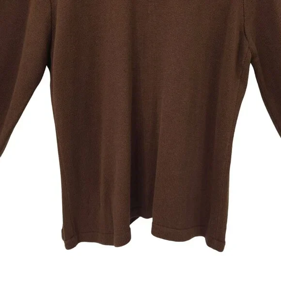 Sweater Sweater Embroidered Beaded Cowl Neck Cardigan Womens Size XL Brown NEW